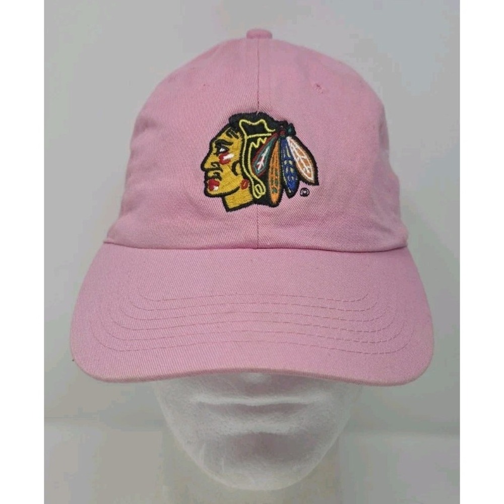 Chicago Blackhawks Pink Slouch Strapback Reebok Hat Womens NHL‎ Hockey Cap